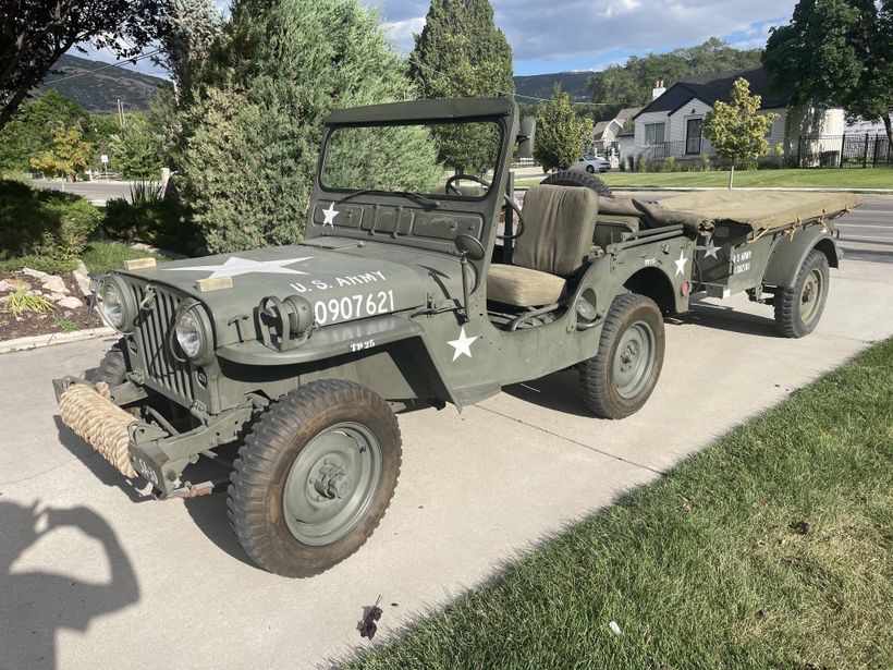 1952 Willys M38 Jeep With Matching Cargo Trailer